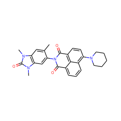 Cc1cc2c(cc1N1C(=O)c3cccc4c(N5CCCCC5)ccc(c34)C1=O)n(C)c(=O)n2C ZINC001772587870