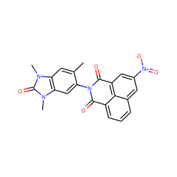 Cc1cc2c(cc1N1C(=O)c3cccc4cc([N+](=O)[O-])cc(c34)C1=O)n(C)c(=O)n2C ZINC001772638650