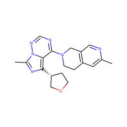 Cc1cc2c(cn1)CN(c1ncnn3c(C)nc([C@@H]4CCOC4)c13)CC2 ZINC000169711792