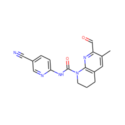 Cc1cc2c(nc1C=O)N(C(=O)Nc1ccc(C#N)cn1)CCC2 ZINC001772571591