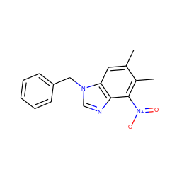 Cc1cc2c(ncn2Cc2ccccc2)c([N+](=O)[O-])c1C ZINC000003132960