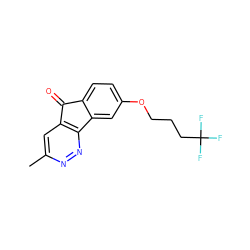 Cc1cc2c(nn1)-c1cc(OCCCC(F)(F)F)ccc1C2=O ZINC000013479537