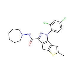 Cc1cc2c(s1)Cc1c(C(=O)NN3CCCCCC3)nn(-c3ccc(Cl)cc3Cl)c1-2 ZINC000299833838