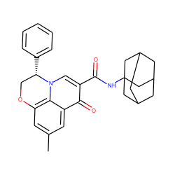 Cc1cc2c3c(c1)c(=O)c(C(=O)NC14CC5CC(CC(C5)C1)C4)cn3[C@@H](c1ccccc1)CO2 ZINC000095553121