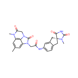 Cc1cc2c3c(c1)n(CC(=O)Nc1ccc4c(c1)C[C@]1(C4)C(=O)NC(=O)N1C)c(=O)n3CC(=O)N2C ZINC000043127996