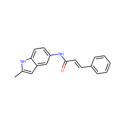 Cc1cc2cc(NC(=O)/C=C/c3ccccc3)ccc2[nH]1 ZINC000046792957