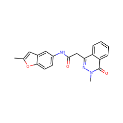 Cc1cc2cc(NC(=O)Cc3nn(C)c(=O)c4ccccc34)ccc2o1 ZINC000095597912