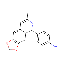 Cc1cc2cc3c(cc2c(-c2ccc(N)cc2)n1)OCO3 ZINC000001663466