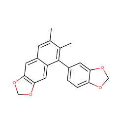 Cc1cc2cc3c(cc2c(-c2ccc4c(c2)OCO4)c1C)OCO3 ZINC000026181900