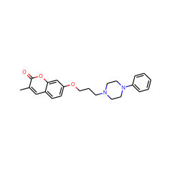 Cc1cc2ccc(OCCCN3CCN(c4ccccc4)CC3)cc2oc1=O ZINC000027181338