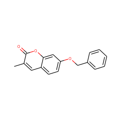 Cc1cc2ccc(OCc3ccccc3)cc2oc1=O ZINC000036471352