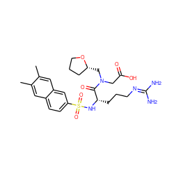 Cc1cc2ccc(S(=O)(=O)N[C@@H](CCCN=C(N)N)C(=O)N(CC(=O)O)C[C@@H]3CCCO3)cc2cc1C ZINC000028756382