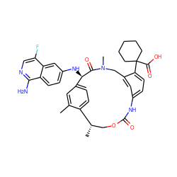 Cc1cc2ccc1[C@@H](C)COC(=O)Nc1ccc(C3(C(=O)O)CCCCC3)c(c1)CN(C)C(=O)[C@@H]2Nc1ccc2c(N)ncc(F)c2c1 ZINC000584905112