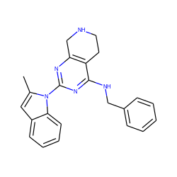 Cc1cc2ccccc2n1-c1nc2c(c(NCc3ccccc3)n1)CCNC2 ZINC000208111601