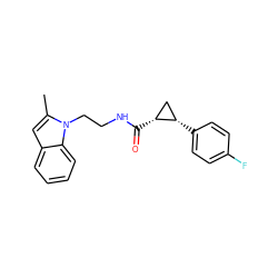 Cc1cc2ccccc2n1CCNC(=O)[C@@H]1C[C@@H]1c1ccc(F)cc1 ZINC000169348256