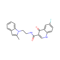 Cc1cc2ccccc2n1CCNC(=O)c1c[nH]c2ccc(F)cc2c1=O ZINC000169352261