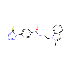 Cc1cc2ccccc2n1CCNC(=O)c1ccc(-n2nn[nH]c2=S)cc1 ZINC000169351809