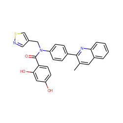 Cc1cc2ccccc2nc1-c1ccc(N(Cc2cnsc2)C(=O)c2ccc(O)cc2O)cc1 ZINC000653666910