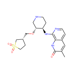 Cc1cc2ccnc(N[C@@H]3CCNC[C@H]3OC[C@@H]3CCS(=O)(=O)C3)c2[nH]c1=O ZINC000473110448