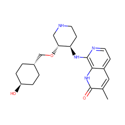 Cc1cc2ccnc(N[C@@H]3CCNC[C@H]3OC[C@H]3CC[C@H](O)CC3)c2[nH]c1=O ZINC000473098161