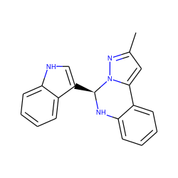 Cc1cc2n(n1)[C@H](c1c[nH]c3ccccc13)Nc1ccccc1-2 ZINC000013132431