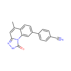 Cc1cc2n[nH]c(=O)n2c2cc(-c3ccc(C#N)cc3)ccc12 ZINC000058591616