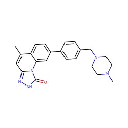 Cc1cc2n[nH]c(=O)n2c2cc(-c3ccc(CN4CCN(C)CC4)cc3)ccc12 ZINC000058583177