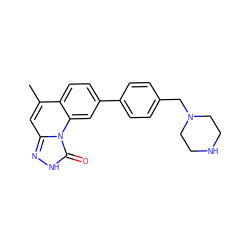 Cc1cc2n[nH]c(=O)n2c2cc(-c3ccc(CN4CCNCC4)cc3)ccc12 ZINC000058590580