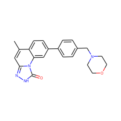 Cc1cc2n[nH]c(=O)n2c2cc(-c3ccc(CN4CCOCC4)cc3)ccc12 ZINC000058592715