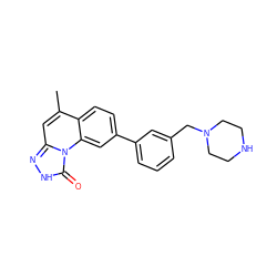 Cc1cc2n[nH]c(=O)n2c2cc(-c3cccc(CN4CCNCC4)c3)ccc12 ZINC000038825774