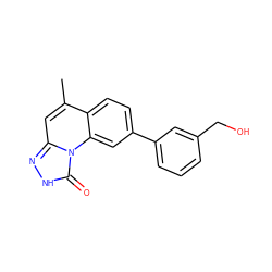 Cc1cc2n[nH]c(=O)n2c2cc(-c3cccc(CO)c3)ccc12 ZINC000058592789