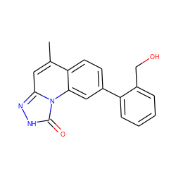 Cc1cc2n[nH]c(=O)n2c2cc(-c3ccccc3CO)ccc12 ZINC000058592651