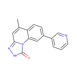 Cc1cc2n[nH]c(=O)n2c2cc(-c3cccnc3)ccc12 ZINC000058590845