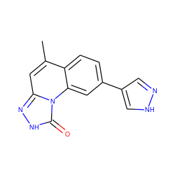 Cc1cc2n[nH]c(=O)n2c2cc(-c3cn[nH]c3)ccc12 ZINC000058583351