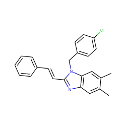 Cc1cc2nc(/C=C/c3ccccc3)n(Cc3ccc(Cl)cc3)c2cc1C ZINC000004050626