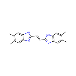 Cc1cc2nc(/C=C/c3nc4cc(C)c(C)cc4[nH]3)[nH]c2cc1C ZINC000013152276