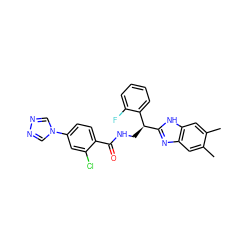 Cc1cc2nc([C@@H](CNC(=O)c3ccc(-n4cnnc4)cc3Cl)c3ccccc3F)[nH]c2cc1C ZINC000473153666