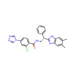 Cc1cc2nc([C@H](CNC(=O)c3ccc(-n4cnnc4)cc3Cl)c3ccccc3)[nH]c2cc1C ZINC000299857209