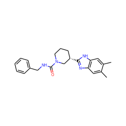 Cc1cc2nc([C@H]3CCCN(C(=O)NCc4ccccc4)C3)[nH]c2cc1C ZINC000001350352