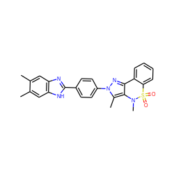 Cc1cc2nc(-c3ccc(-n4nc5c(c4C)N(C)S(=O)(=O)c4ccccc4-5)cc3)[nH]c2cc1C ZINC000169307435