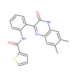 Cc1cc2nc(-c3ccccc3NC(=O)c3cccs3)c(=O)[nH]c2cc1C ZINC000095558898
