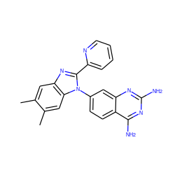 Cc1cc2nc(-c3ccccn3)n(-c3ccc4c(N)nc(N)nc4c3)c2cc1C ZINC000103247274