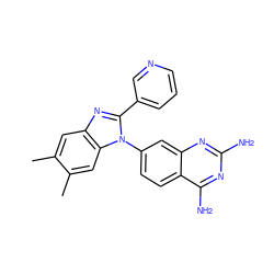 Cc1cc2nc(-c3cccnc3)n(-c3ccc4c(N)nc(N)nc4c3)c2cc1C ZINC000103247276