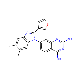 Cc1cc2nc(-c3ccoc3)n(-c3ccc4c(N)nc(N)nc4c3)c2cc1C ZINC000103249571