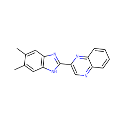 Cc1cc2nc(-c3cnc4ccccc4n3)[nH]c2cc1C ZINC000013678120