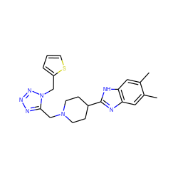 Cc1cc2nc(C3CCN(Cc4nnnn4Cc4cccs4)CC3)[nH]c2cc1C ZINC000004355427