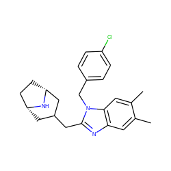 Cc1cc2nc(CC3C[C@@H]4CC[C@H](C3)N4)n(Cc3ccc(Cl)cc3)c2cc1C ZINC000205192311