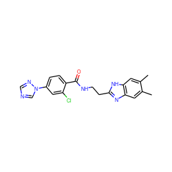 Cc1cc2nc(CCNC(=O)c3ccc(-n4cncn4)cc3Cl)[nH]c2cc1C ZINC000299861959