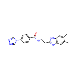 Cc1cc2nc(CCNC(=O)c3ccc(-n4cnnc4)cc3)[nH]c2cc1C ZINC000019718872