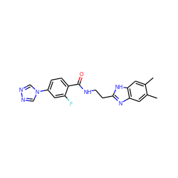 Cc1cc2nc(CCNC(=O)c3ccc(-n4cnnc4)cc3F)[nH]c2cc1C ZINC000299858775